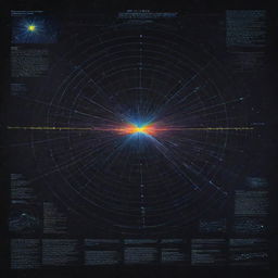 A detailed, high-tech research poster showcasing a pulsar, complete with intricate diagrams, equations, and bright, luminous illustrations of the pulsar itself, all branded with the GBPREP tag