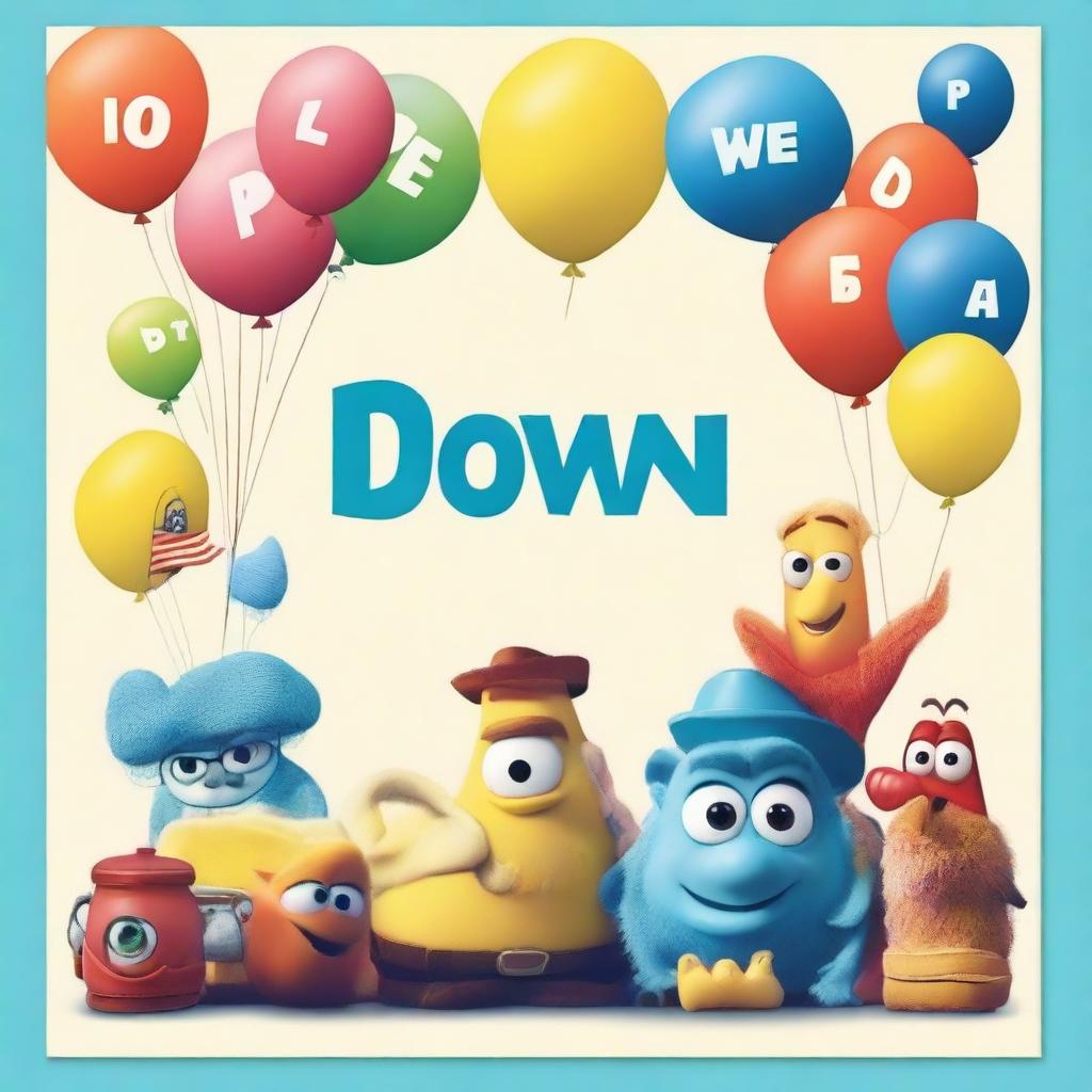 Create a Pixar movie poster titled 'Down'