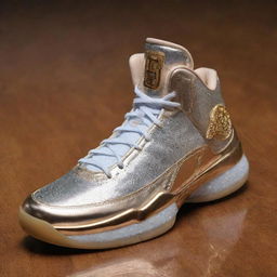 The most expensive basketball shoes, bedazzled with premium materials like top-grade leather, and accented with decorative elements such as precious jewels, gold detailings and a signature from a legendary basketball player.