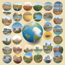 Create a collage of images that illustrate the differences between the Global North and Global South