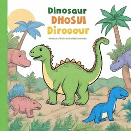 A dinosaur drawing book with 15 pages, including a front and back cover