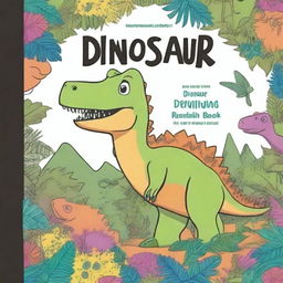 A dinosaur drawing book with 15 pages, including a front and back cover