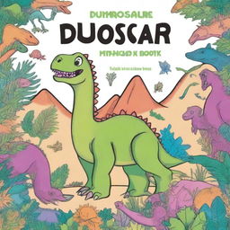 A dinosaur drawing book with 15 pages, including a front and back cover