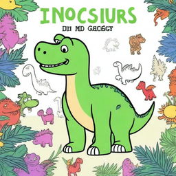 A dinosaur drawing book with 15 pages