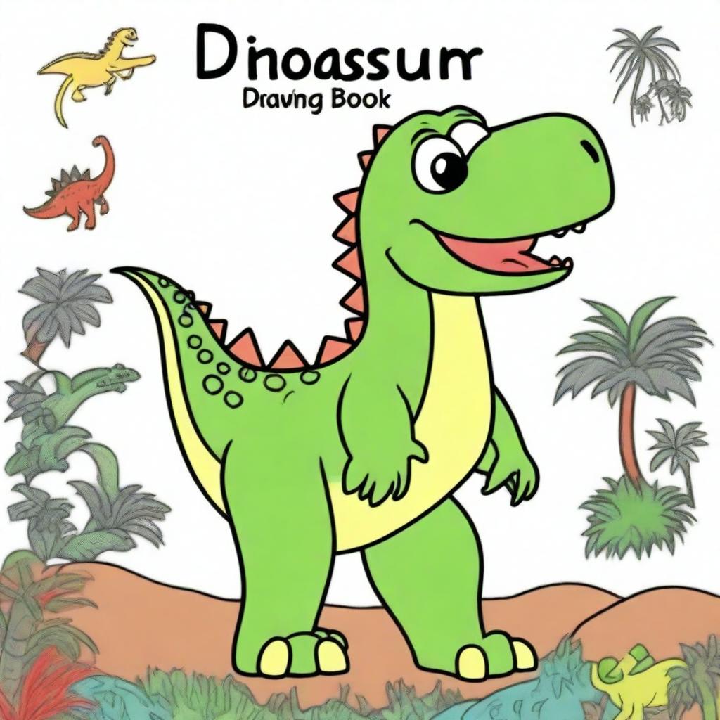 A dinosaur drawing book with 15 pages