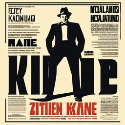 Design a vintage-style movie poster for the classic film Citizen Kane