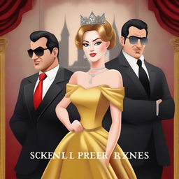 Create a book cover featuring a princess and a mafia boss