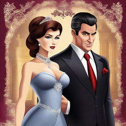 Create a book cover featuring a princess and a mafia boss