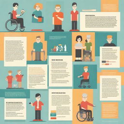 Create an informative and empathetic poster that highlights the problems, sufferings, challenges, and achievements of people with disabilities