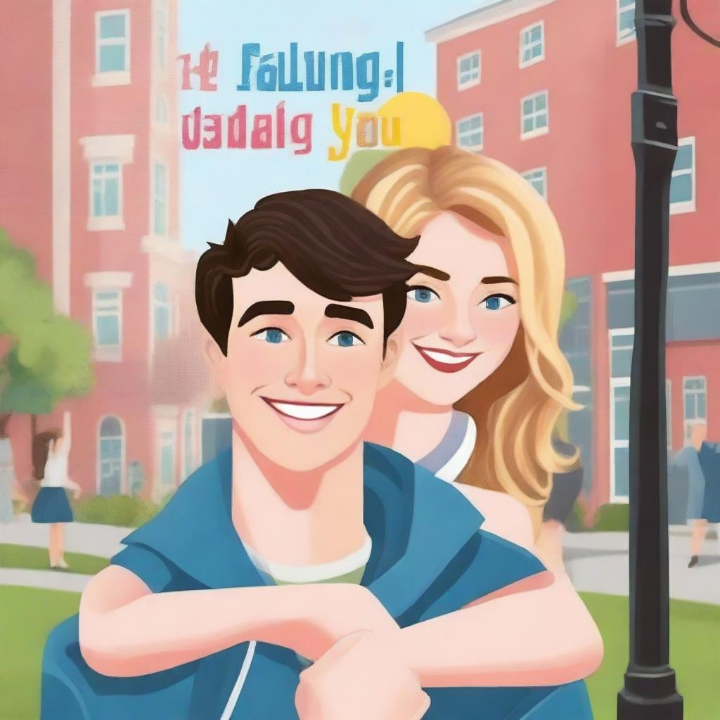 Create a cover for a high school romantic comedy book titled "The Art of Falling for You" by Rachel Flynn