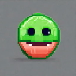 A pixel art texture of a head in the style of a melon