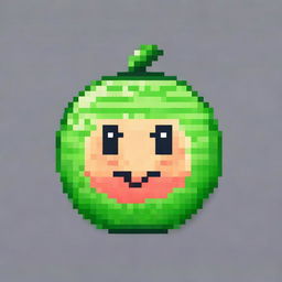 A pixel art texture of a head in the style of a melon