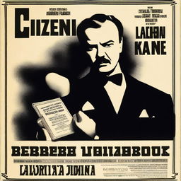 A vintage movie poster for 'Citizen Kane' (Aranypolgár in Hungarian) featuring a dramatic portrait of Charles Foster Kane