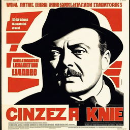 A vintage movie poster for 'Citizen Kane' (Aranypolgár in Hungarian) featuring a dramatic portrait of Charles Foster Kane