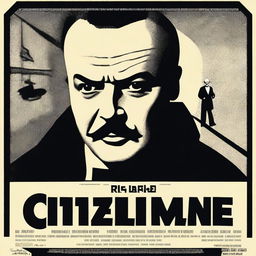 A vintage movie poster for 'Citizen Kane' (Aranypolgár in Hungarian) featuring a dramatic portrait of Charles Foster Kane