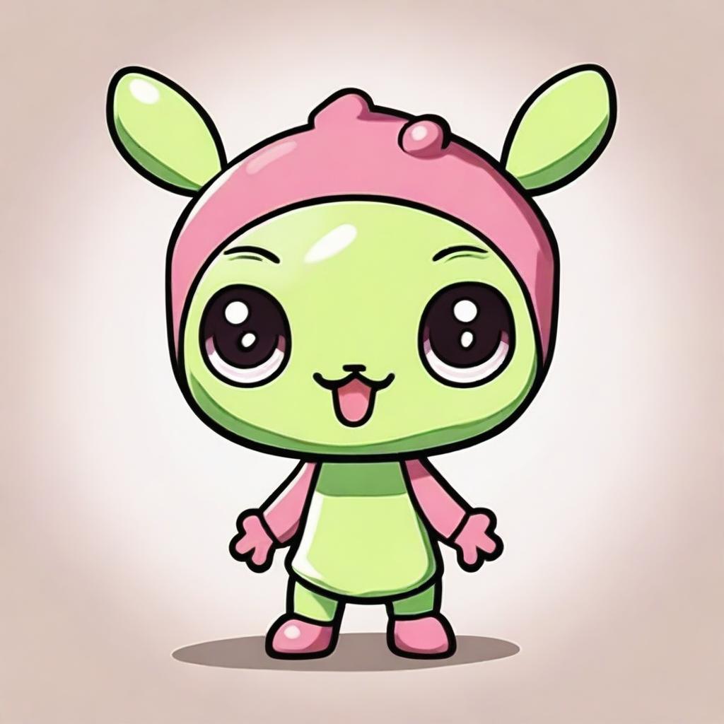 A cute enemy of a cell, designed in a chibi style