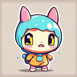 A cute enemy of a cell, designed in a chibi style