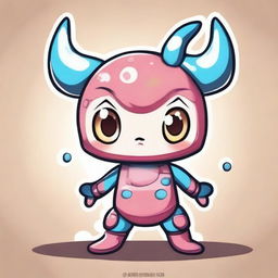 A cute enemy of a cell, designed in a chibi style