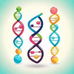 A cute representation of DNA, with a playful and friendly appearance