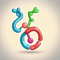 Create a cute representation of DNA, designed in a chibi style