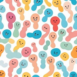 Create a cute representation of chromosomes, designed in a chibi style