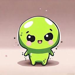 Create a cute representation of a cell in the body, designed in a chibi style