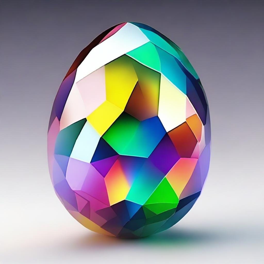 Create an image of an egg cell made of gem