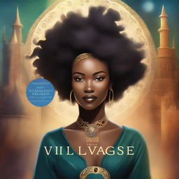 A novel cover for volume 1 of 'This villainess is a mage' featuring the novel title and a black woman whose eyes are closed by another black woman holding her