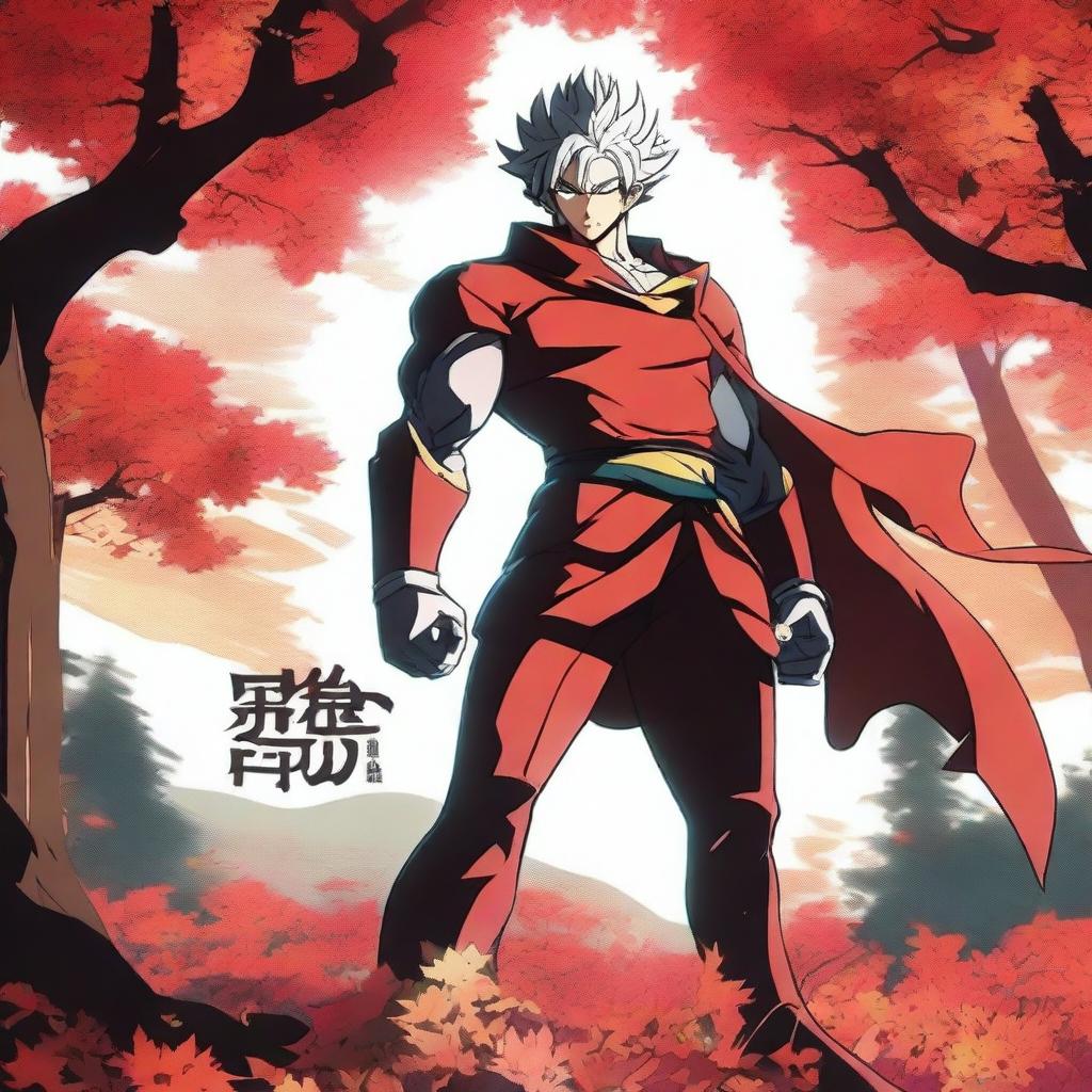 A vibrant anime poster featuring the heroic character known as the Mapletree Hero