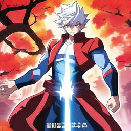 A vibrant anime poster featuring the heroic character known as the Mapletree Hero