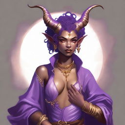 Create an image of a genderqueer, transfeminine Tiefling wizard/artificer