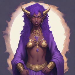 Create an image of a genderqueer, transfeminine Tiefling wizard/artificer