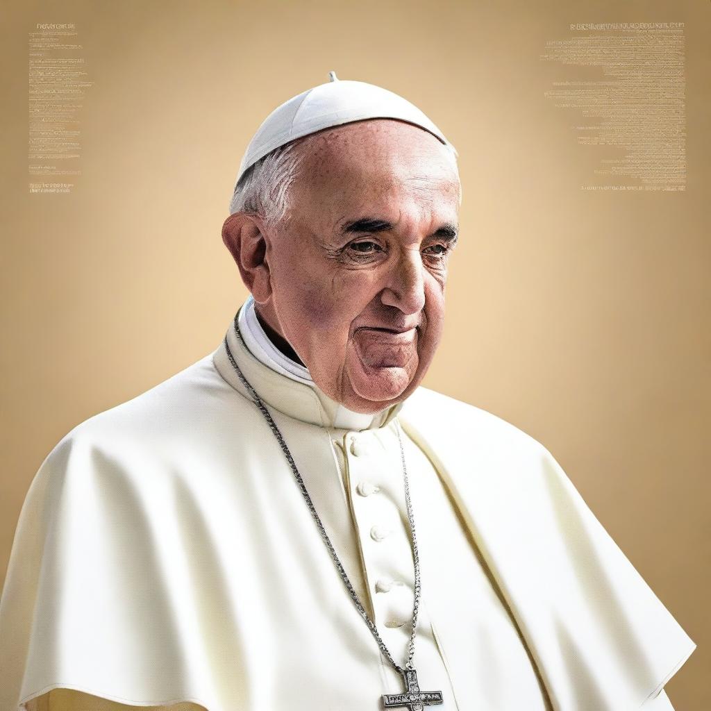 Create a book cover titled 'On The Fraciaggine with Pope Francis'