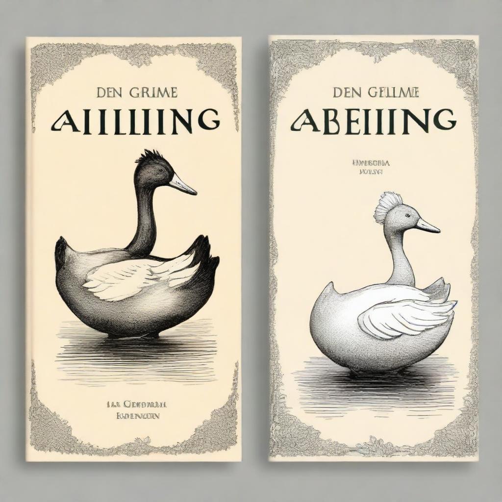 Create a book cover for 'Den grimme ælling' (The Ugly Duckling) by Hans Christian Andersen, originally published in 1843