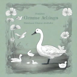 Create a book cover for 'Den grimme ælling' (The Ugly Duckling) by Hans Christian Andersen, originally published in 1843