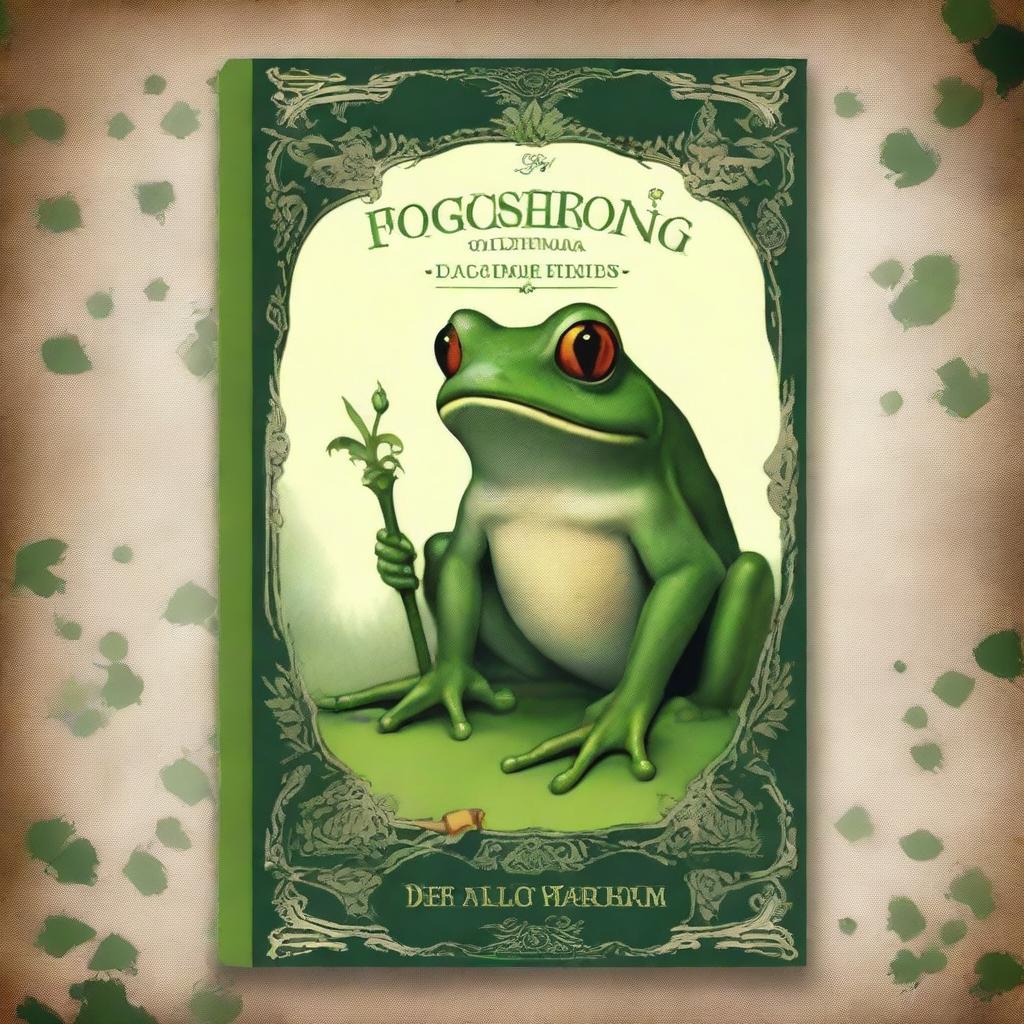 Create a book cover for 'Der Froschkönig oder der eiserne Heinrich' (The Frog King or Iron Heinrich) by the Brothers Grimm, originally published in 1812