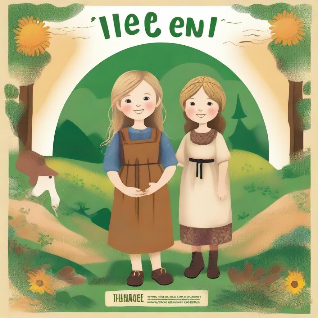 Create an image featuring a poster with the words 'belief' and an image of a four-year-old girl with straw blond hair, dressed in peasant woodsman clothes