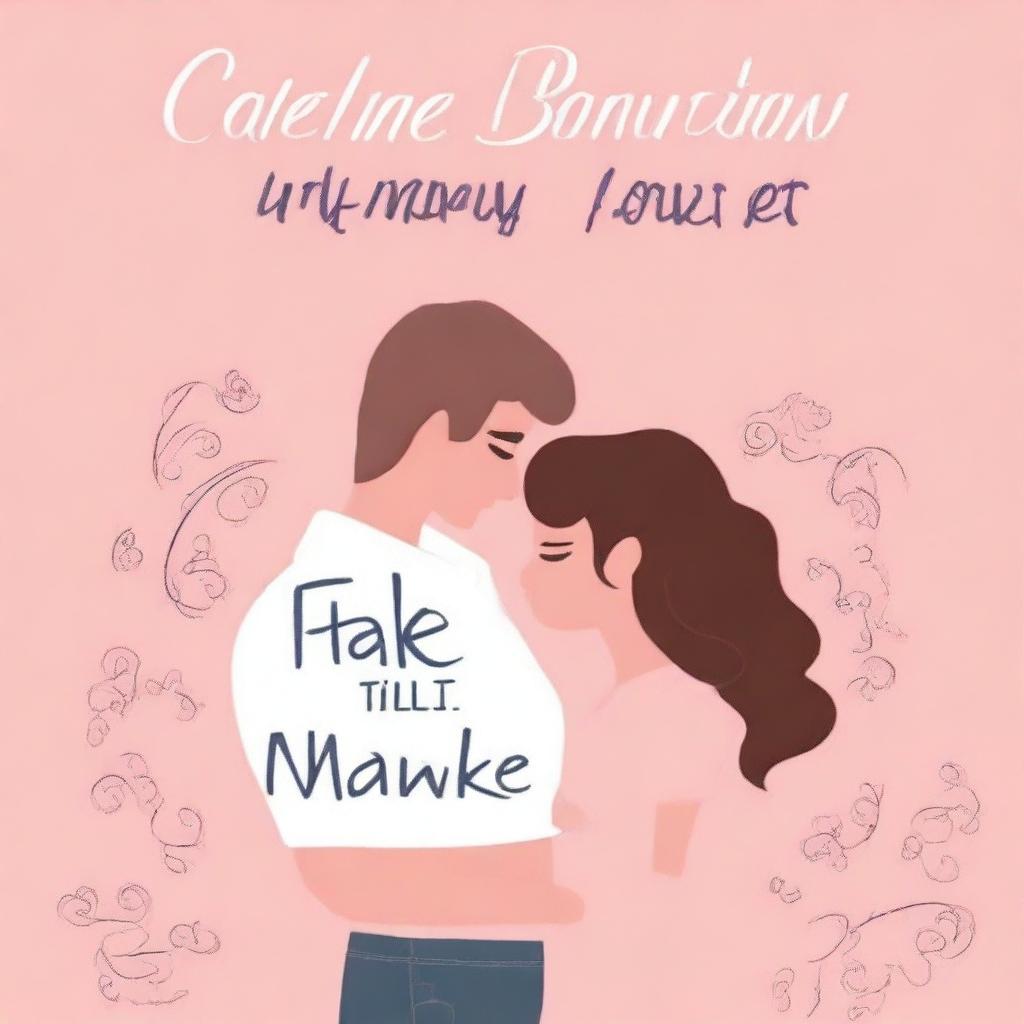 Create a book cover for a romance novel titled 'Fake It Till You Make It'