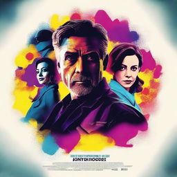 A vibrant and captivating movie poster featuring dynamic characters and an intriguing background