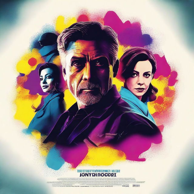 A vibrant and captivating movie poster featuring dynamic characters and an intriguing background