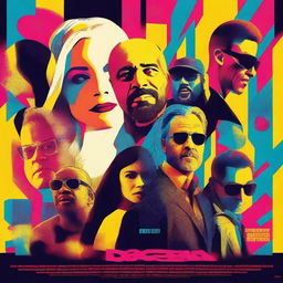 A vibrant and captivating movie poster featuring dynamic characters and an intriguing background