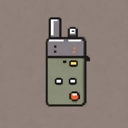 A pixel art image of a walkie-talkie