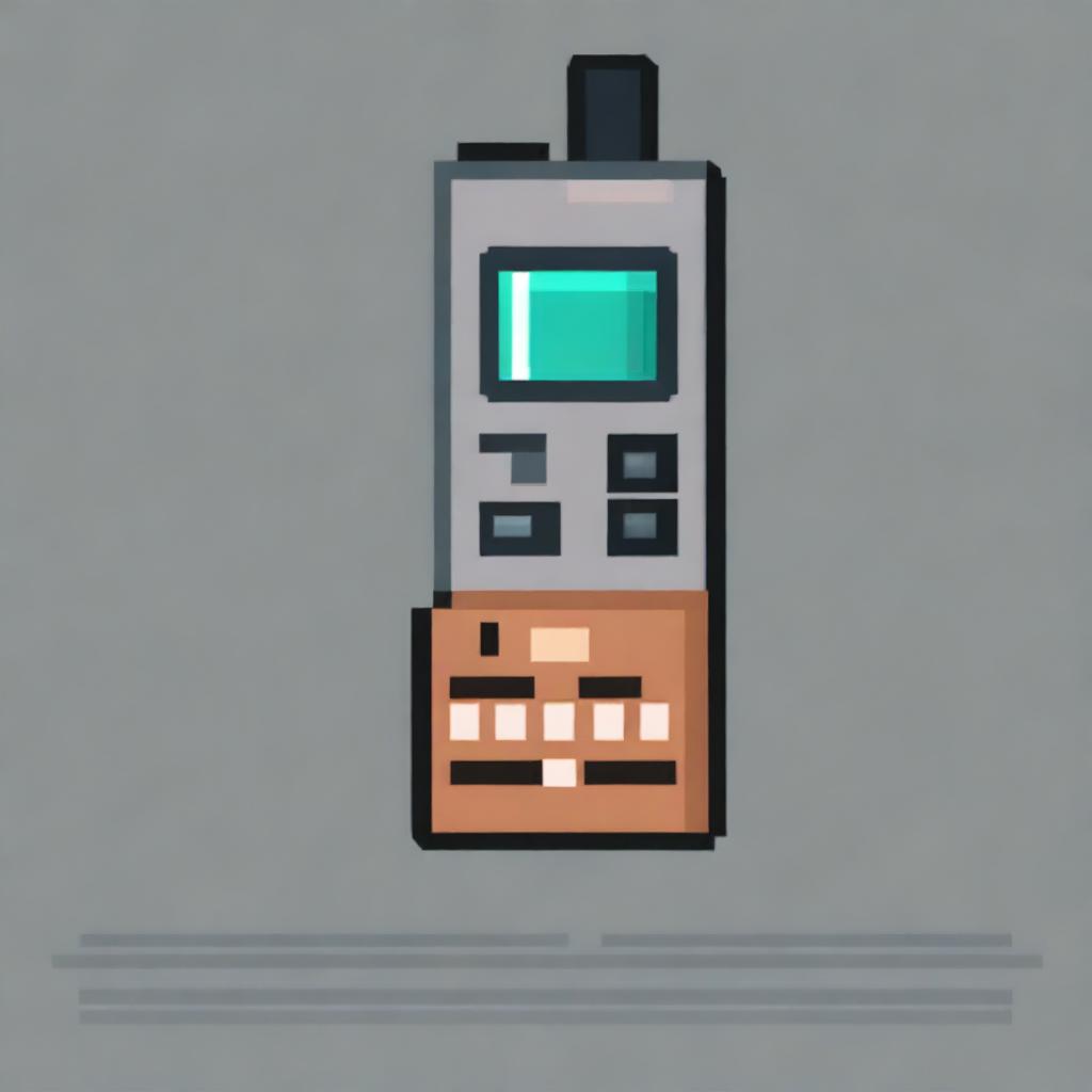 A pixel art image of a walkie-talkie