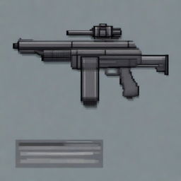 A pixel art image of a machine gun