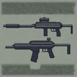 A pixel art image of a machine gun