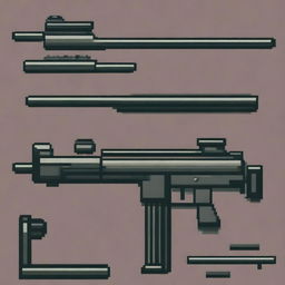 A pixel art image of a machine gun