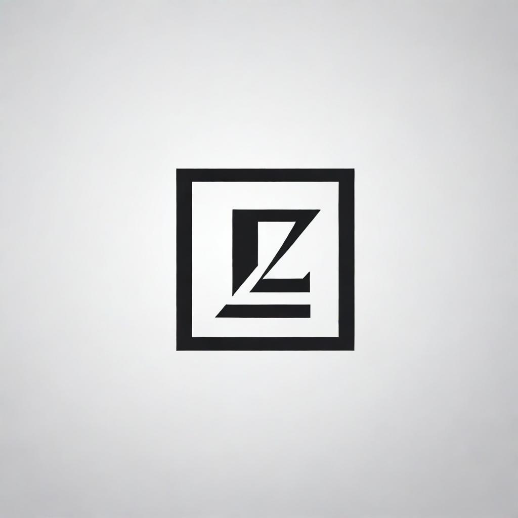 A logo with the initials LZ in a modern, sleek design. The letters should interconnect in some artistic way with bold lines and striking contrast against a minimalistic background