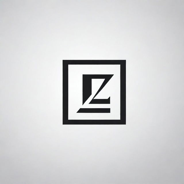 A logo with the initials LZ in a modern, sleek design. The letters should interconnect in some artistic way with bold lines and striking contrast against a minimalistic background