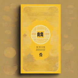 A book cover with a yellow theme, featuring traditional Chinese design elements such as intricate patterns, calligraphy, and nature motifs