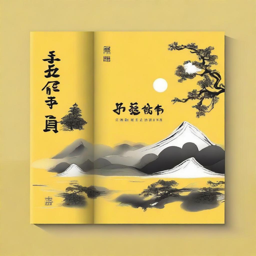 Create a book cover with a yellow theme that reflects Chinese style